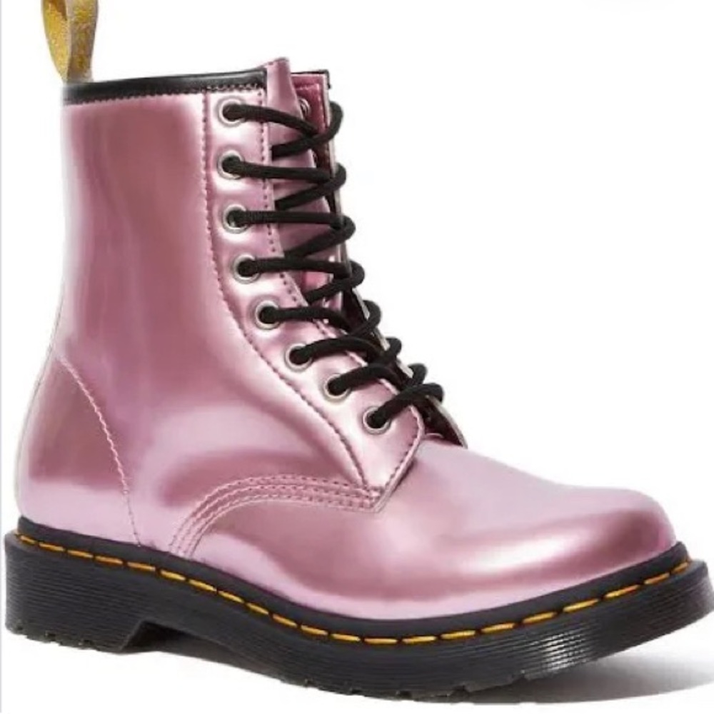 Metallic pink Doc Marten boots